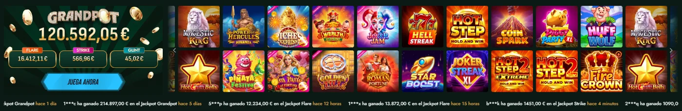 VegasHero Casino Jackpot y Slots VegasHero Casino jackpot Grandpot con catálogo de tragamonedas Magestic King, Hot Step y más